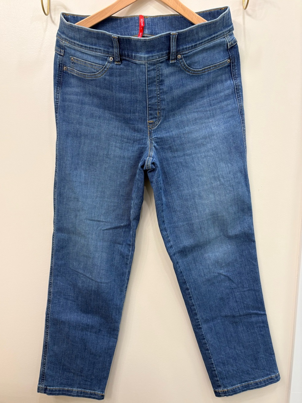 SPANX Blue Straight Leg Ankle Jeans